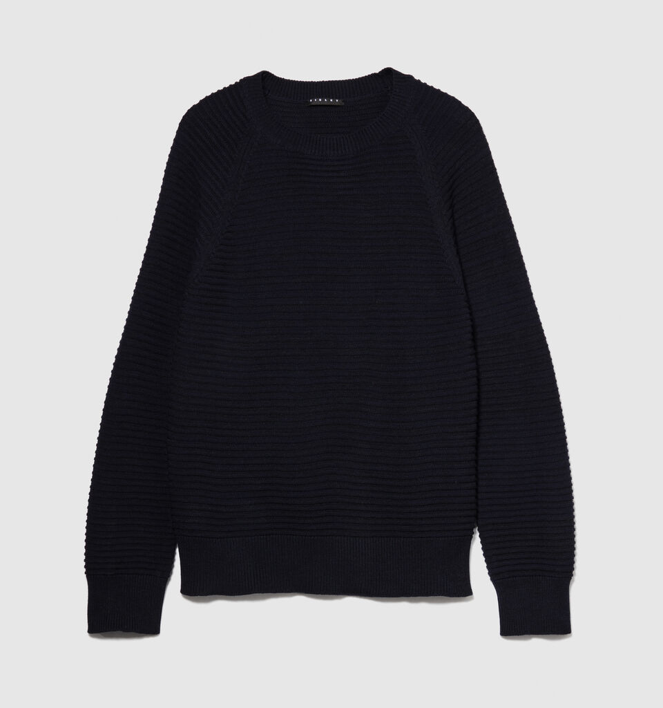 Solid colored sweater - women's crew neck sweaters - Dark Blue | Sisley image number 6